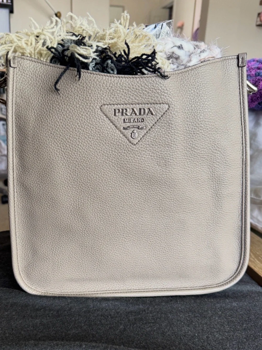 PRADA LEATHER HOBO BAG - Picture 5 of 8